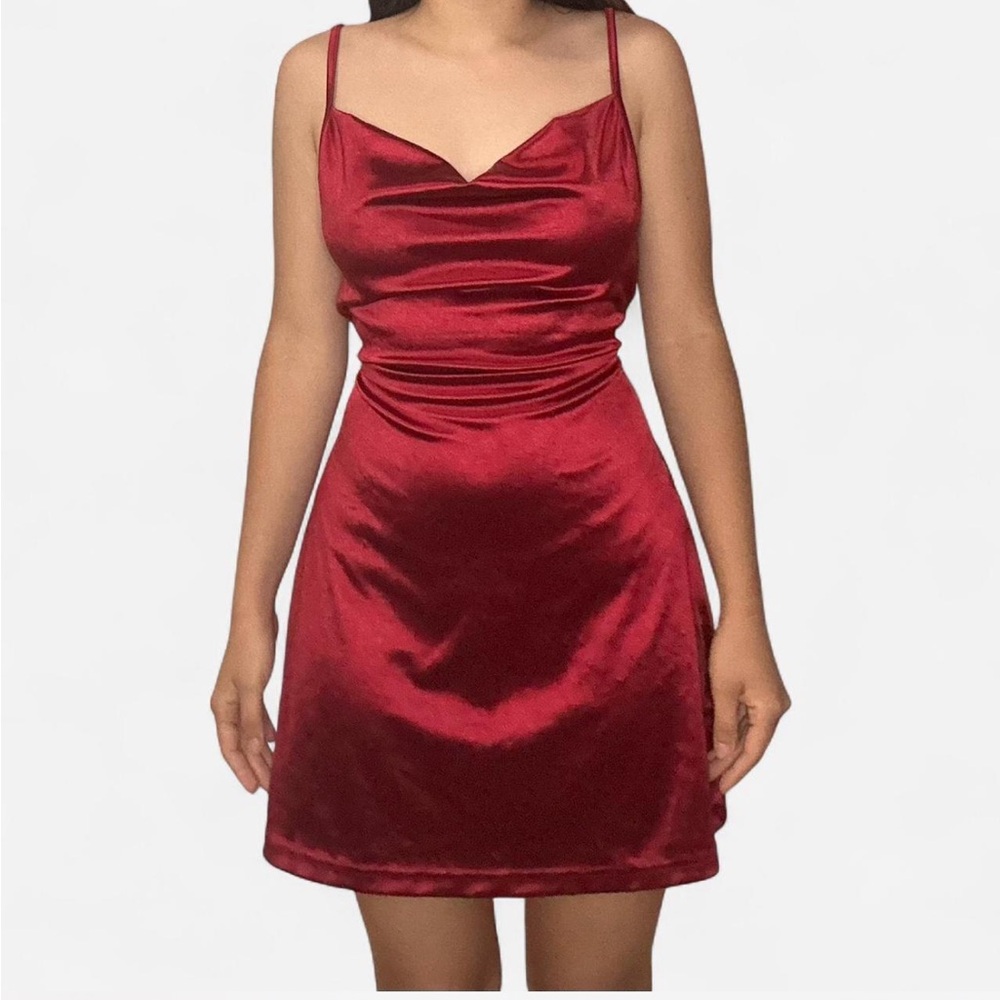 Zaful Vibrant Red Satin Dress